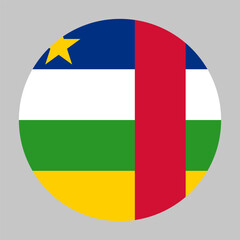 Flag of Central African Republic round shape, national symbol