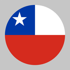 Flag of Chile round shape, national symbol