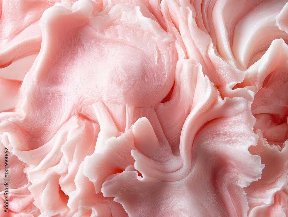 Poster close-up of soft pink wavy texture with fluid forms and gentle curves for abstract art and creative 