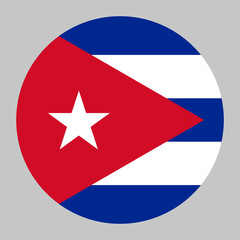 Flag of Cuba round shape, national symbol