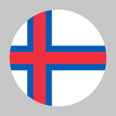 Obraz premium Flag of Faroe Islands round shape, national symbol