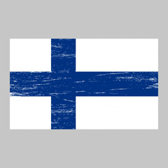 Naklejka premium Flag of Finland with grunge texture, national symbol
