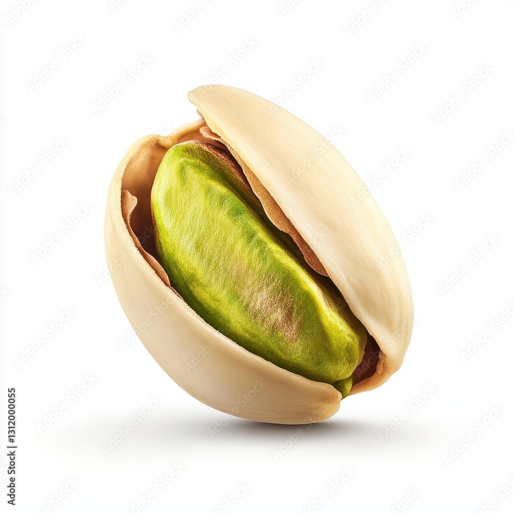 Poster high resolution isolated pistachio nut on clean white background showcasing natural texture and deta