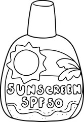 sunscreen doodle beach