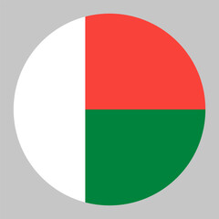 Flag of Madagascar round shape, national symbol
