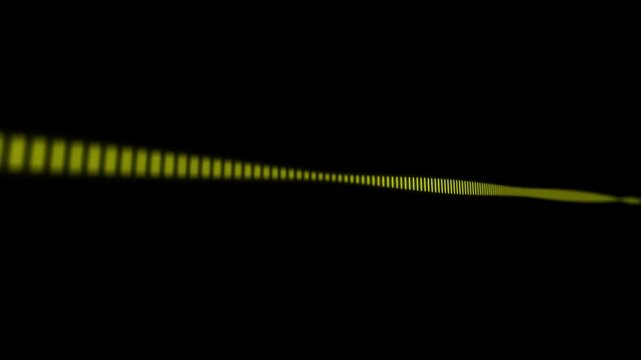 Animation of Yellow Audio Waveform, Shallow DOF