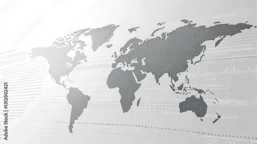 Aufkleber abstract world map overlaying data background. possible stock photo