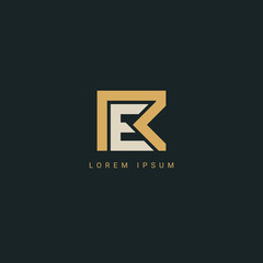 ER, RE Alphabet Letters Logo Monogram