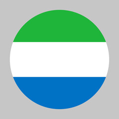 Flag of Sierra Leone round shape, national symbol