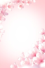 Obraz premium ピンクの桜の背景 縦向き