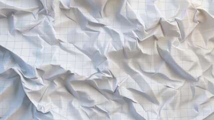 Obraz premium a hyper-realistic depiction of crumpled white paper with delicate grid lines