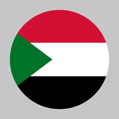 Fototapeta premium Flag of Sudan round shape, national symbol