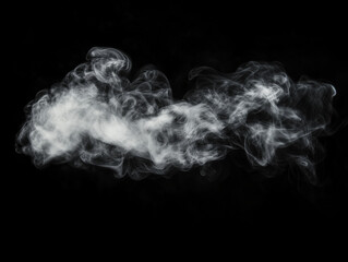 Isolated white steam on black