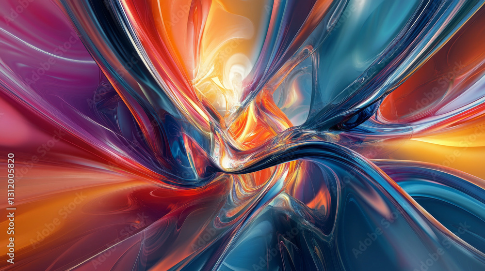 Poster a captivating 3d multicolored abstract visualization