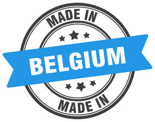 Fototapeta premium Made in Belgium round sign. Made in Belgium stamp.