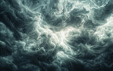 Obraz premium A turbulent sky filled with swirling clouds and gusty winds, creating a feeling of chaos in the air