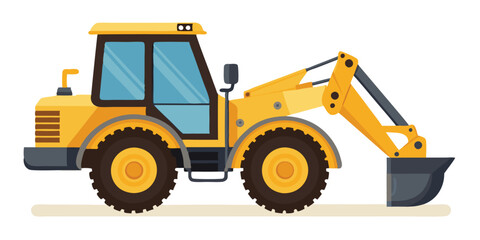 A Powerful Yellow Excavator Backhoe Loader for Construction and Demolition Projects