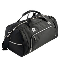 Naklejka premium Black sports bag isolated on transparent background