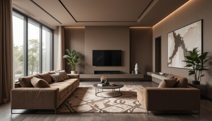 Fototapeta premium Contemporary style in urban apartment design