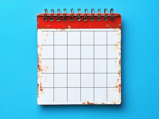 Rusty Calendar on Blue Surface