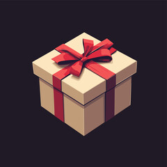 Obraz premium Gift box, flat vector art style