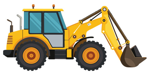 Powerful Yellow Excavator Loader Machine for Construction and Digging