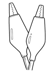 Alligator Clips Hand Drawn Illustration