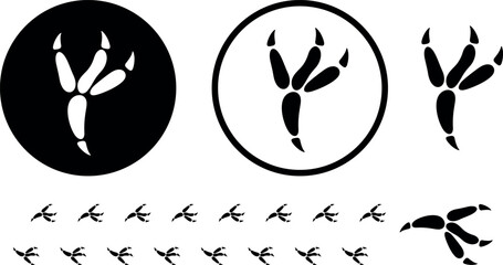 Paw print silhouette. Isolated paw print on white background