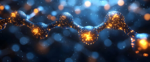 Abstract Glowing Dna Molecular Chain Illustration