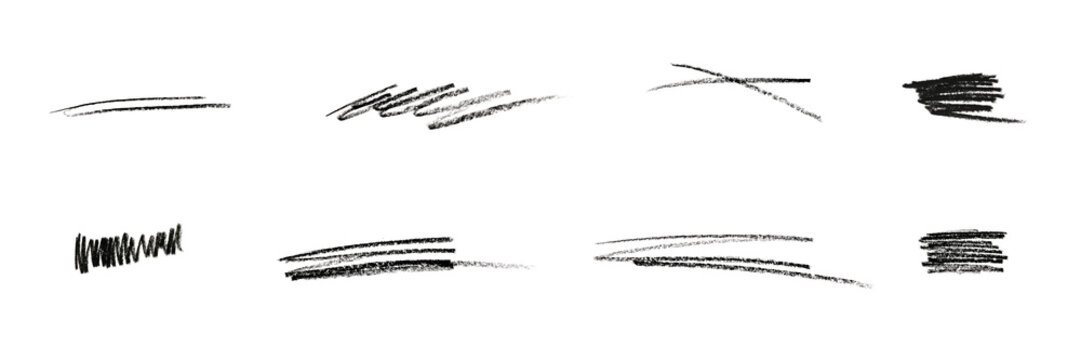 drawn highlight scribbles isolated on white or transparent png