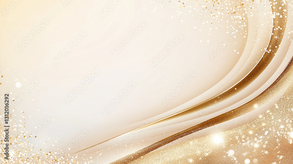 Poster elegant waves: a sophisticated abstract image featuring flowing, layered waves with delicate sparkle