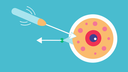 Targeted Delivery An illustration of a nanoparticle being directed towards a wrinkle in the skin around the eye with arrows indicating its path and precision targeting.