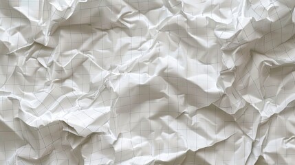Obraz premium a close-up of crumpled white paper with faint grid lines