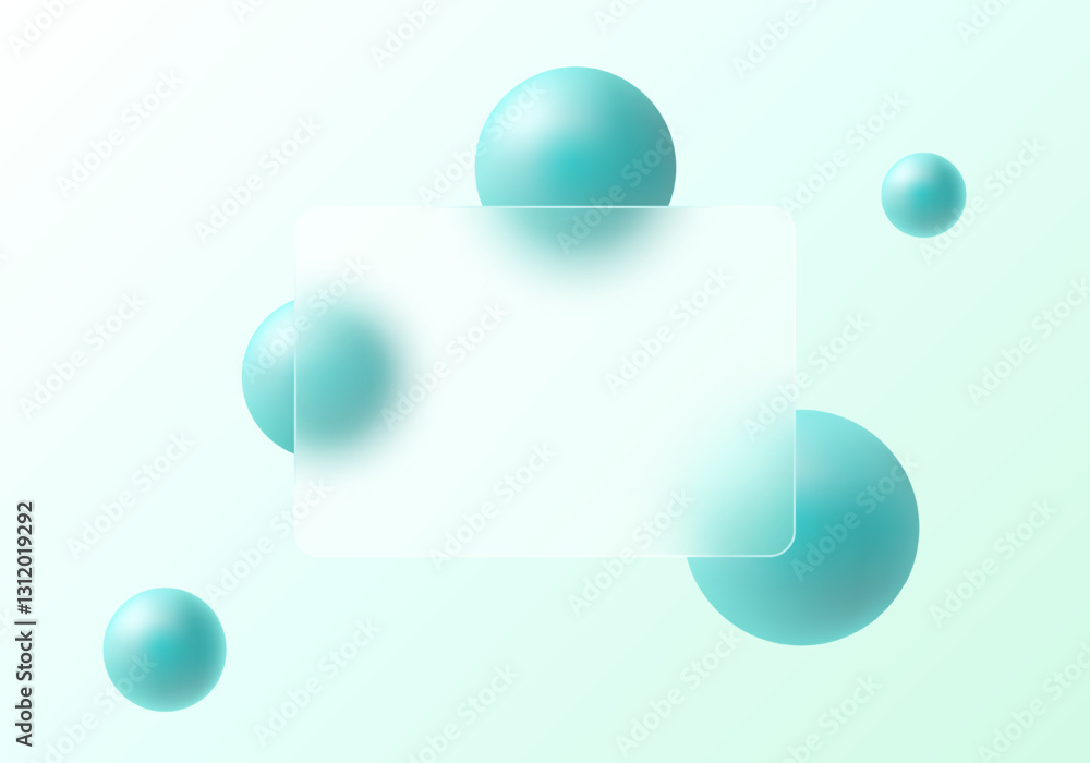 Poster abstract minimalistic background for glass morphism presentation. panel of transparent material and 