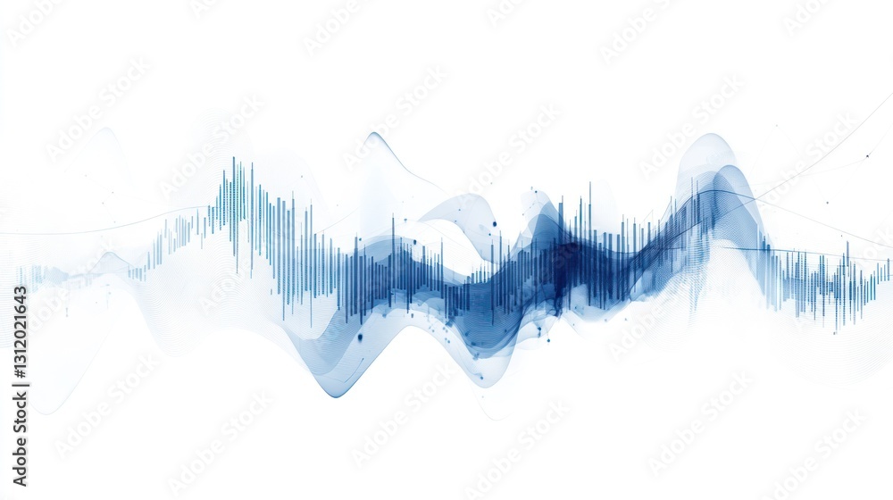 Poster abstract wave graphic design, data visualization background, digital art, possible use for technolog