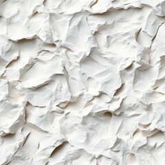 Obraz premium Seamless A textured white wall covered with numerous crumpled pieces of paper creating an artistic and abstract background