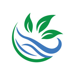 full editable nature and globe logo design on white background 