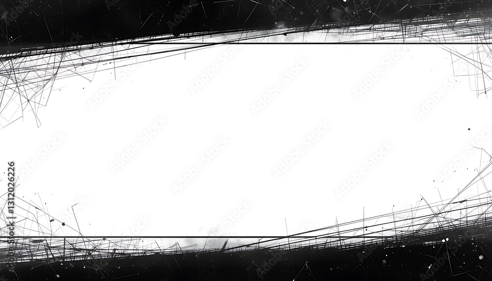 Poster abstract white space with dark linear border graphic design element