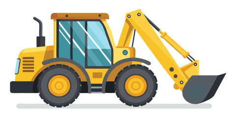 Powerful Yellow Excavator Machine for Construction and Demolition Work