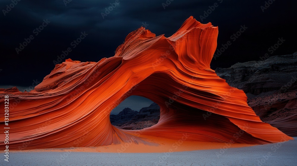 Poster stunning abstract rock structure with dynamic textures in desert landscape