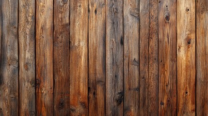 Fototapeta premium Rustic Brown Wooden Planks Background Texture Weathered Vertical Wood Grain Detail