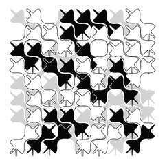 Creative vector art - Thumbtack Series II - Pattern 08. A unique, original, and completely random and unparalleled pattern design inspired by thumbtacks.