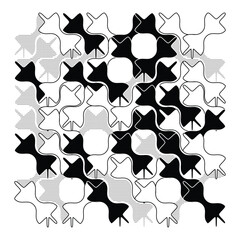 Creative vector art - Thumbtack Series II - Pattern 10. A unique, original, and completely random and unparalleled pattern design inspired by thumbtacks.