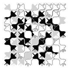 Creative vector art - Thumbtack Series II - Pattern 19. A unique, original, and completely random and unparalleled pattern design inspired by thumbtacks.