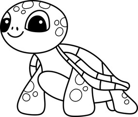 Cute turtle vector design illustration