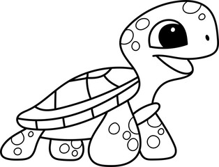 Cute turtle vector design illustration