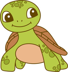 Cute turtle vector design illustration