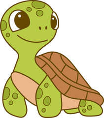 Cute turtle vector design illustration