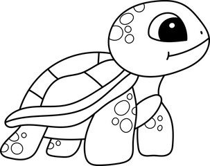 Cute turtle vector design illustration