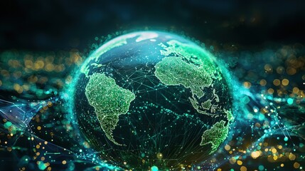 A holographic projection of the world natural resources.